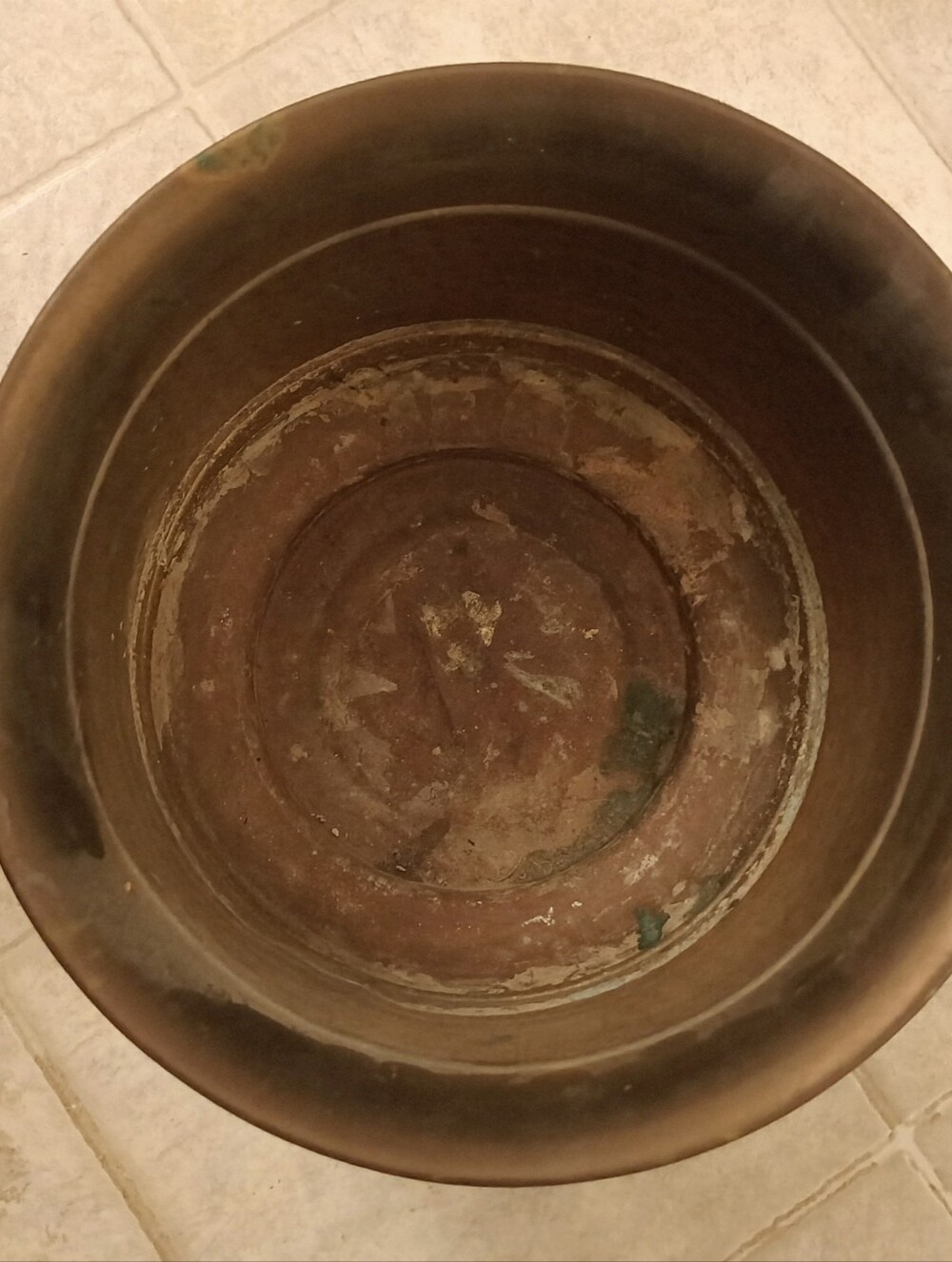 Vintage Large Brass Planter with Bow Detail (8"H X 9 1/2" W) - Picture 7 of 9